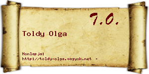 Toldy Olga névjegykártya